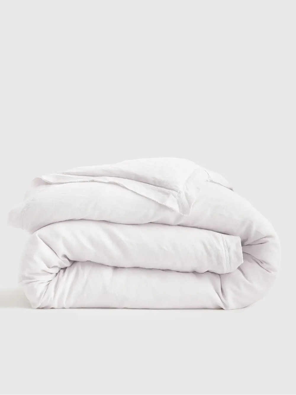 Quince Duvet Cover - White Linen Double Flange Full/Queen